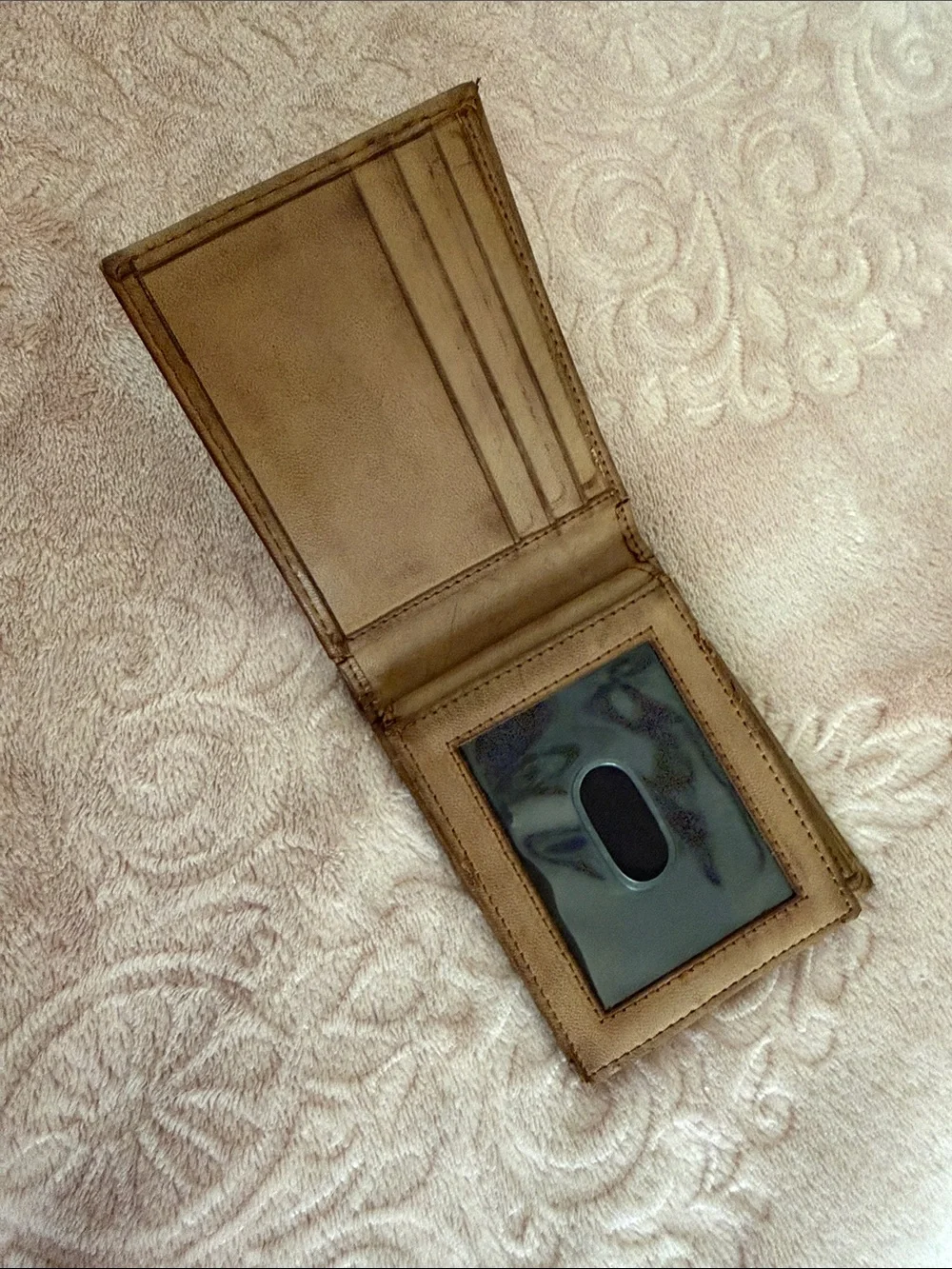 jf j.ferrar Tan Brown Leather Card & Key Holder Wallet